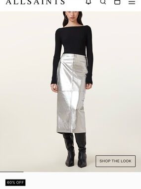 NWT All Saints RENAI SLIM FIT LEATHER PENCIL SKIRT